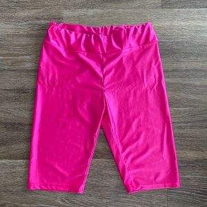 Neon pink biker shorts